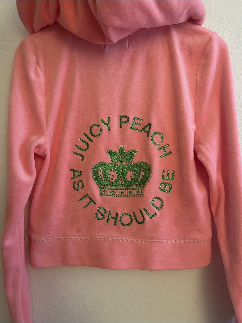 Juicy Couture Coral Pink Velour Zip Hoodie Two-Piece Set - Picture 2 of 8